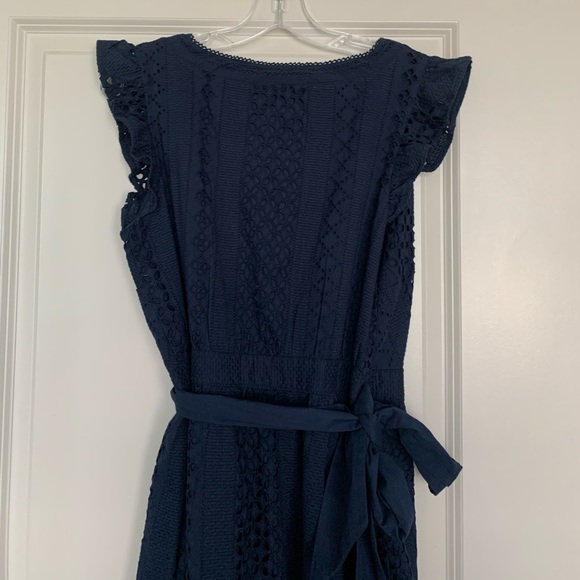 MIDI WRAP DRESS IN ALLOVER EYELET - Picture 9 of 9